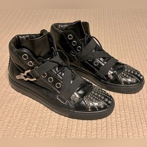 Cesare Paciotti 2007 Spiked Boxcalf Hi-tops size 10 Vintage
